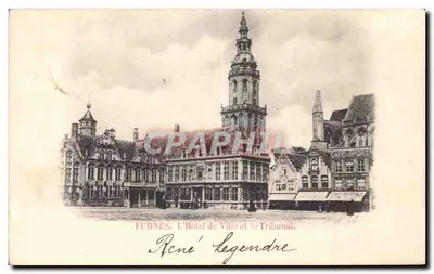 Furnes. O Hotel de Ville e o Tribunal — René Legendre