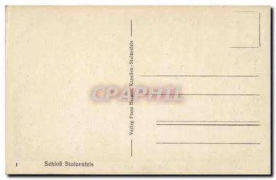 Zamek Stolzenfels — widok panoramiczny — Verlag Franz Schloß Stolzenfels — Rewers