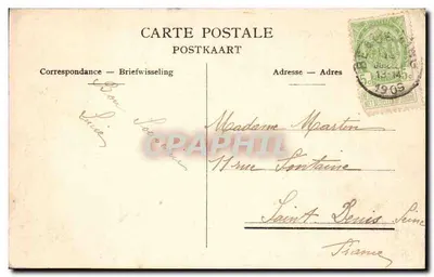 Dinant — Widok na skałę Bayard — G. Hermans, wyd., Antwerppia — Rewers