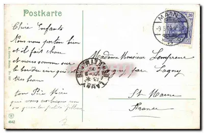 Mainz — Marktplein met het vuurmarkten — Graphithl — Achterkant