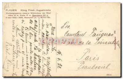 Plauen — Ponte König Friedrich Augustbrücke — editor Darold Pagen — Verso