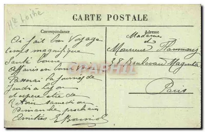 Le Puy-en-Velay — O Rocher Cornelle — M B — Verso