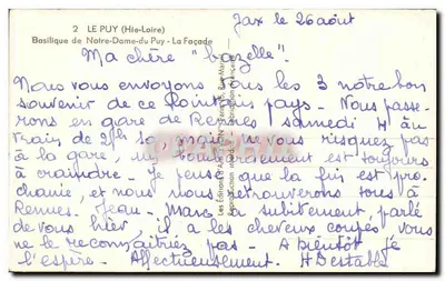 Le Puy (Haute-Loire) — Basilique Notre-Dame du Puy — Façade — éditeur Fray, n°2 — Verso