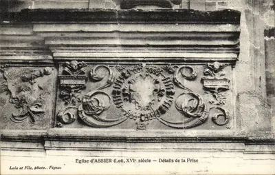 Igreja de Assier (Lot), século XVI — Detalhes da Frisa
