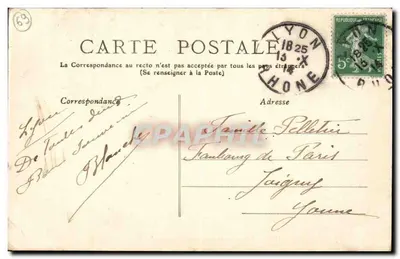 LYON — Porty świętej Anny Fourvière — wydawca anonimowy, nr seryjny 174 — Rewers