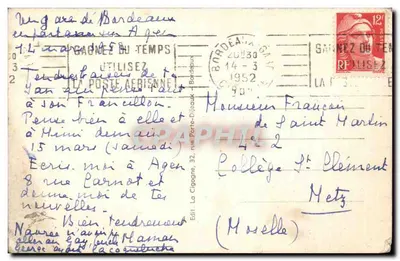 Bordeaux — Il Ponte sulla Garonna — Editore La Cigogne, n° 151 — Verso