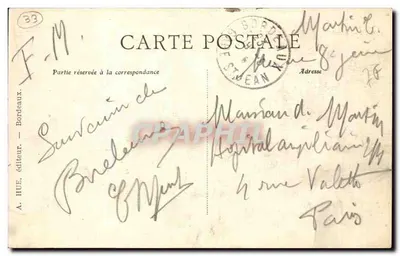 Bordeaux — Kathedraal Sint-André — A.H. 35, uitgegeven door A. Hue — Achterkant