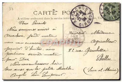 Arcachon — Kasyno Mauresk — Melle J. L. fot. (Déposé, Nr 9) — Rewers