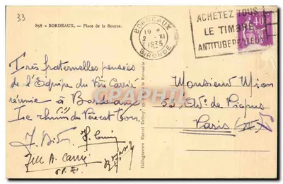Place de la Bourse — Bordeaux — Héloïse Darbois, wydawca, nr 858 — Rewers