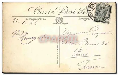 Menton — granica francusko-italijska — Hotel Miramar i Kasyno na Czerwonych Skalach — Lévy Fils & Cie, nr 128 — Rewers