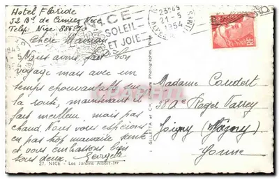 Ogród Albert-ter — Nice — Wydawca: Słońce i Radość — Rewers