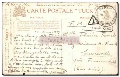 Beaulieu-Villefranche — Uitzicht op de kust en het tramspoor — uitgever Gilette, serie N° 47 — Achterkant