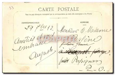 Bordeaux - O Ponte de Pierre — editor não visível, número de série não legível — Verso