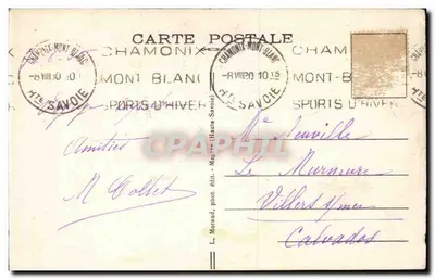 Dôme et Aiguille du Gouter — Chamonix-Mont-Blanc — L. Morand, phot. édit. n°992 — Verso