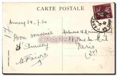 Annecy — Jezioro i Łabędzie — Sites Pittoresques de Savoie, n°154 — Rewers
