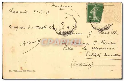 Dent du Géant — Mont Blanc — Max Willmann, Wyd. Chamonix, nr 42 — Rewers