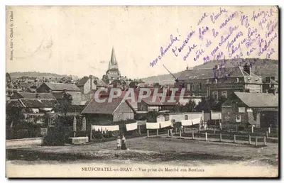 Neufchâtel-en-Bray — Vista tirada do Mercado dos Animais — editor Burnon, Adhy & Talbot