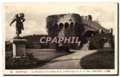 Saint-Lô — A Poterne e a estátua da Leiteira — por A.-J. Le Duc, 1848-1918