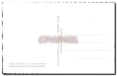 BARTRES - Originele kamer waarheen Santa Bernadette haar jeugd doorbracht — Edit. P. DOUCET, Lourdes — Achterkant