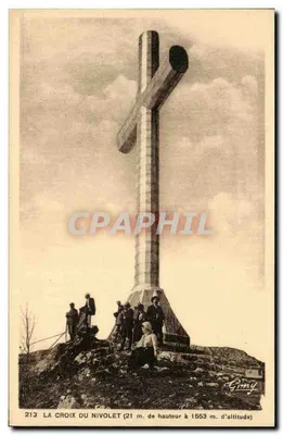 A Cruz do Nivolet — cruz monumental de 21 m de altura a 1553 m de altitude — editor Giry, n° 213