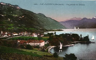 Lago de Annecy (Alta Saboia) — Visão geral de Talloires — L. Fauriez, editor em Annemasse (Alta Saboia), n° 1062