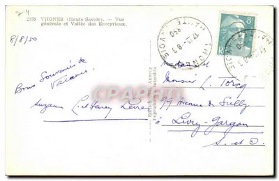 Thônes (Haute-Savoie) — Ogólny widok i Dolina Esseyrieux — Wydawca Gil, nr 2159 — Rewers