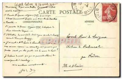 NANCY — Hotel de Dumast — widok budynku i jego ogrodu — Rewers