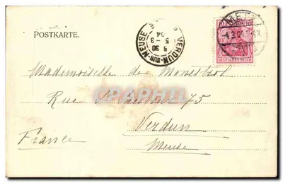 Rzeźba konna cesarza Wilhelma I w Metz — Nels, Metz, seria 104 nr 11 — Rewers