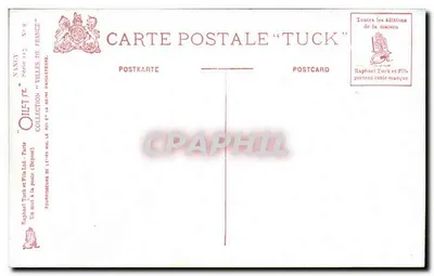 Nancy. Plac Stanisława. Hôtel-de-Ville — wydawnictwo Tuck, seria 117 — Rewers