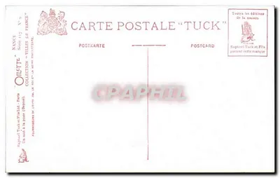 Nancy. Palazzo del Governo — vista con statua e cavaliere — editore Oilette, serie 1/7 — Verso