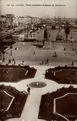 Le Havre. Praça Gambetta e Bassin do Comércio — G.F., Le Havre, n°112