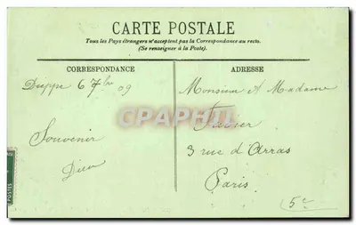 Dieppe — 'Le Mercure' en el Puerto — H. Publie & Frères, n° 345 — Reverso