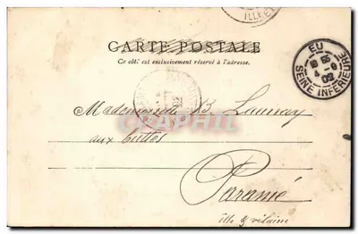 Dieppe — Het Casino en de strand — Onbekende uitgever, serie nummer 1 — Achterkant