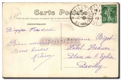 Dieppe — O Castelo e o Hotel Regina, vistos dos Jardins do Casino — G. Hauchau, n°403 — Verso