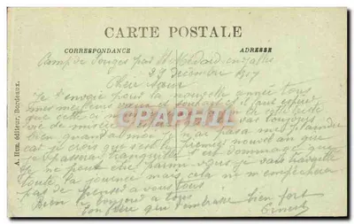 Fontaine dos Girondins — Bordeaux — A.H. 34 — editor A. Hug — Verso