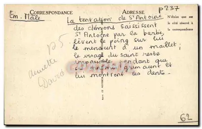 Vézelay — Capitel do oitavo pilar da basílica de La Madeleine, cena da primeira tentação de Santo Antônio no deserto — Verso