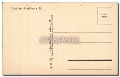 Frankfurt a.M. Römer — historyczny ratusz — Ludwig Klemmt, Graph. Künste, nr 27 — Rewers