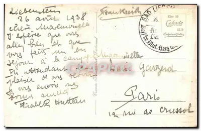 Bad Liebenstein — Widok na góra Aschenberg w kierunku kościoła — wydawca nieznany — Rewers
