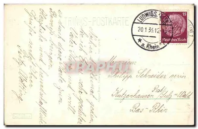 Ludwigshafen am Rhein — Ponte do Reno com vista para Mannheim — editor não identificado, n° 19 — Verso