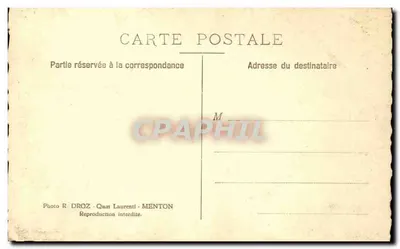 Monte Carlo Ogólny widok — panoramowy widok portu i gór na tle — Foto R. Droz, Quat Laurenti, Menton — Rewers