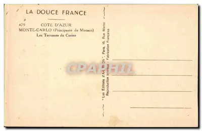 Monte-Carlo — Le Terrazze del Casinò — Edizioni d'Arte 'VOCN' Parigi — Verso