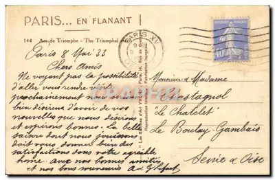 Arc de Triomphe – Paryż – wydawca Yvon, n°144 — Rewers