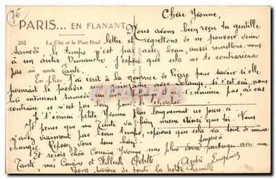 Paris — A Cité e o Pont Neuf — Yvon, n°202 — Verso