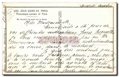 Zachód słońca nad Seiną — Piękne zakątki Paryża, n°86 — wydawca Patras — Rewers