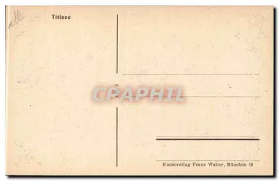 Titisee — widok panoramiczny jeziora i wzgórz — Kunstverlag Franz Walter, München 19 — Rewers