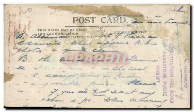 Spettacolo in costume davanti a un tempio a colonne — editore Shepherd, Dorset — Verso