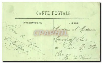 Rouen - A Praça Carnot, O Ponte Boieldieu e a Catedral — LL. — N° 142 — Verso