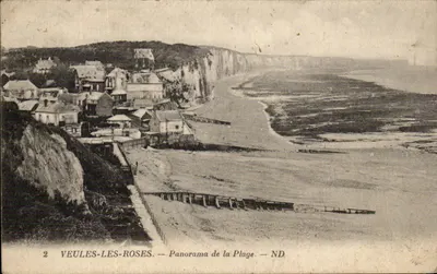 VEUULES-LES-ROSES — Panorama da Praia — ND