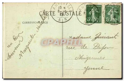 Hauteville - Cachoeira de Charabotte — Miguel Irères, livraria, Hauteville (Ain) - n°12 — Verso