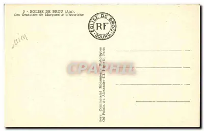 Igreja de Brou (Ain) — Os Oratórios de Marguerite da Áustria — Serv. Comercial Monuments Historiques, Paris — Verso